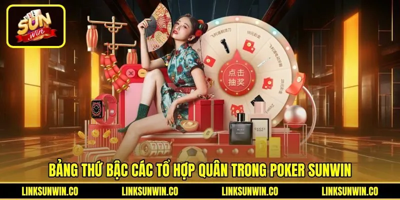 Bảng phân định sức mạnh liên kết bài Poker Sunwin chuẩn xác